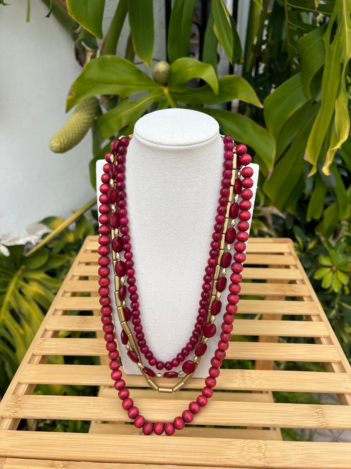 Colgante abalorios madera