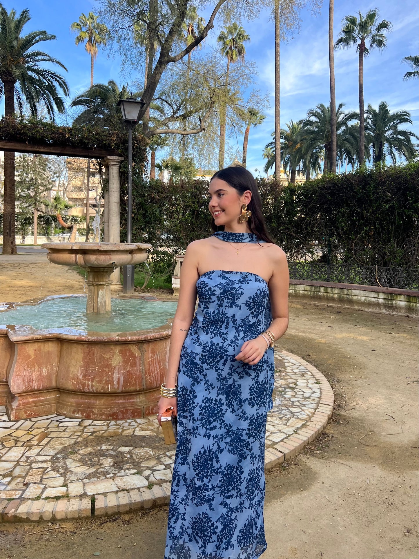 Vestido multiposición mangas azul