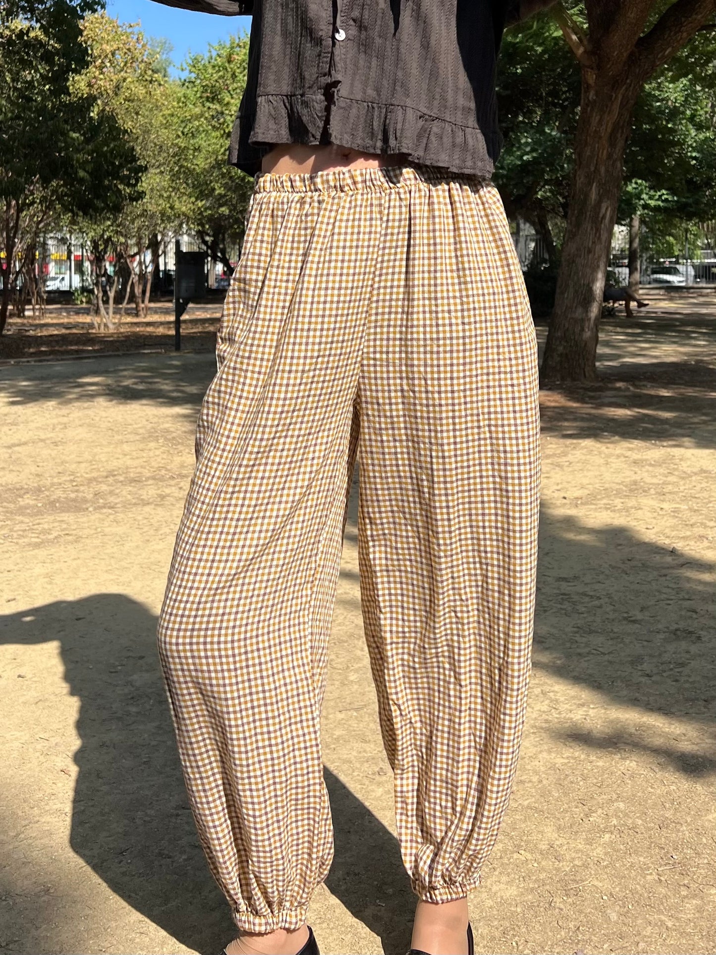 Pantalón bombacho cuadros vichy
