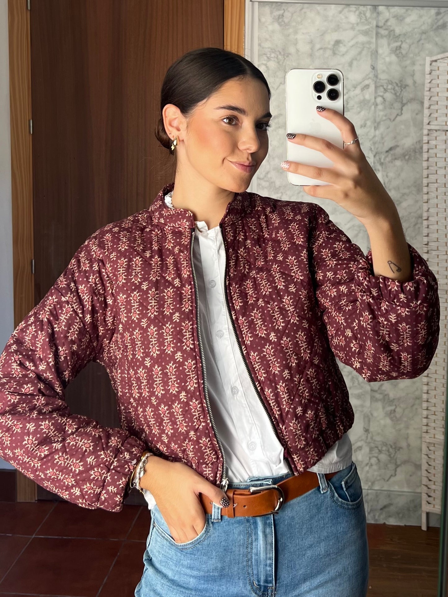 Chaqueta bomber acolchada con cremallera