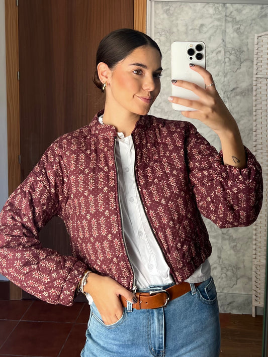 Chaqueta bomber acolchada con cremallera