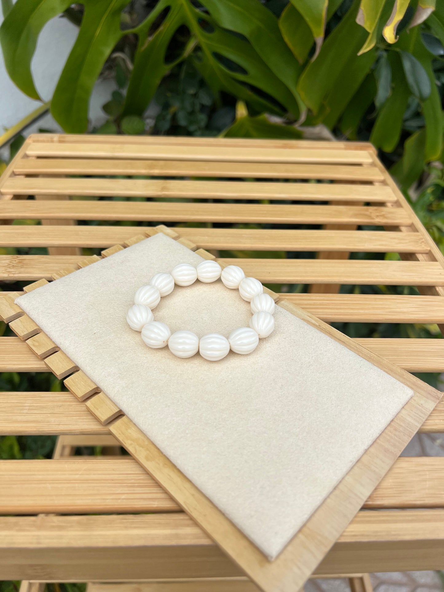 Pulsera bolas maxi blanco