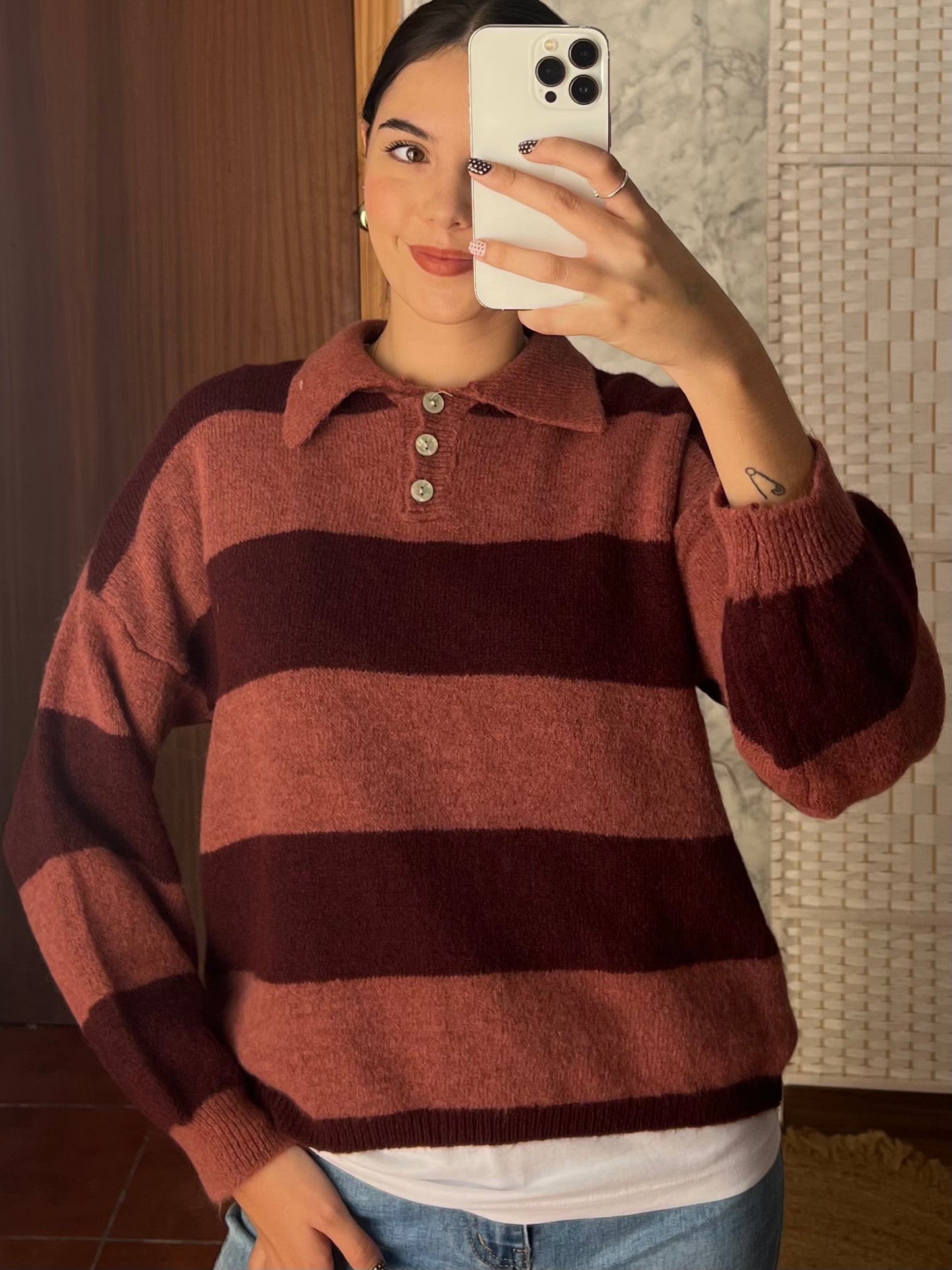 Jersey tipo polo rayas