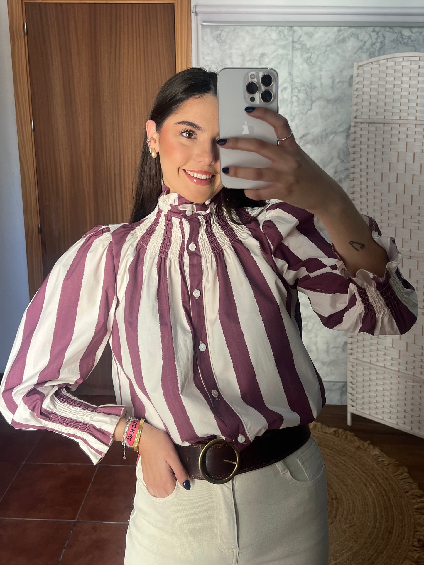 Blusa abotonada rayas