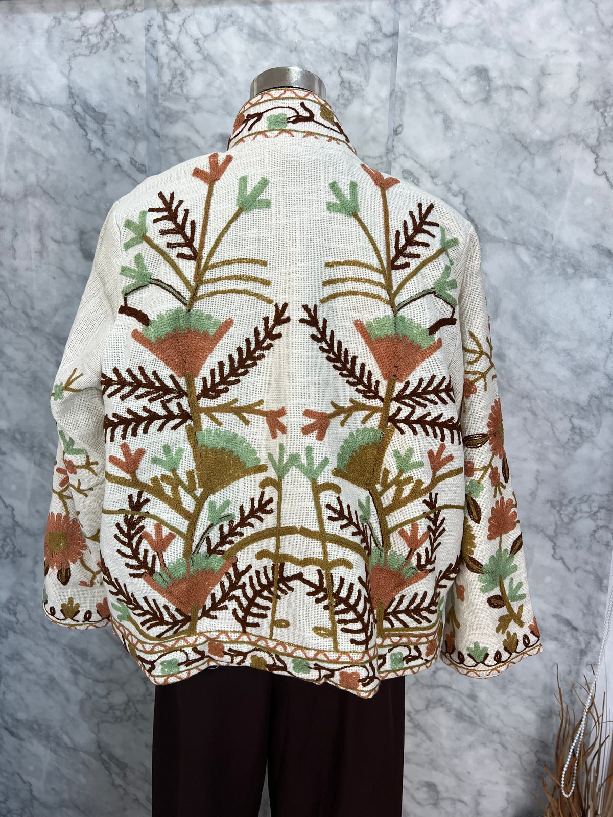 Chaqueta estampada bordada india