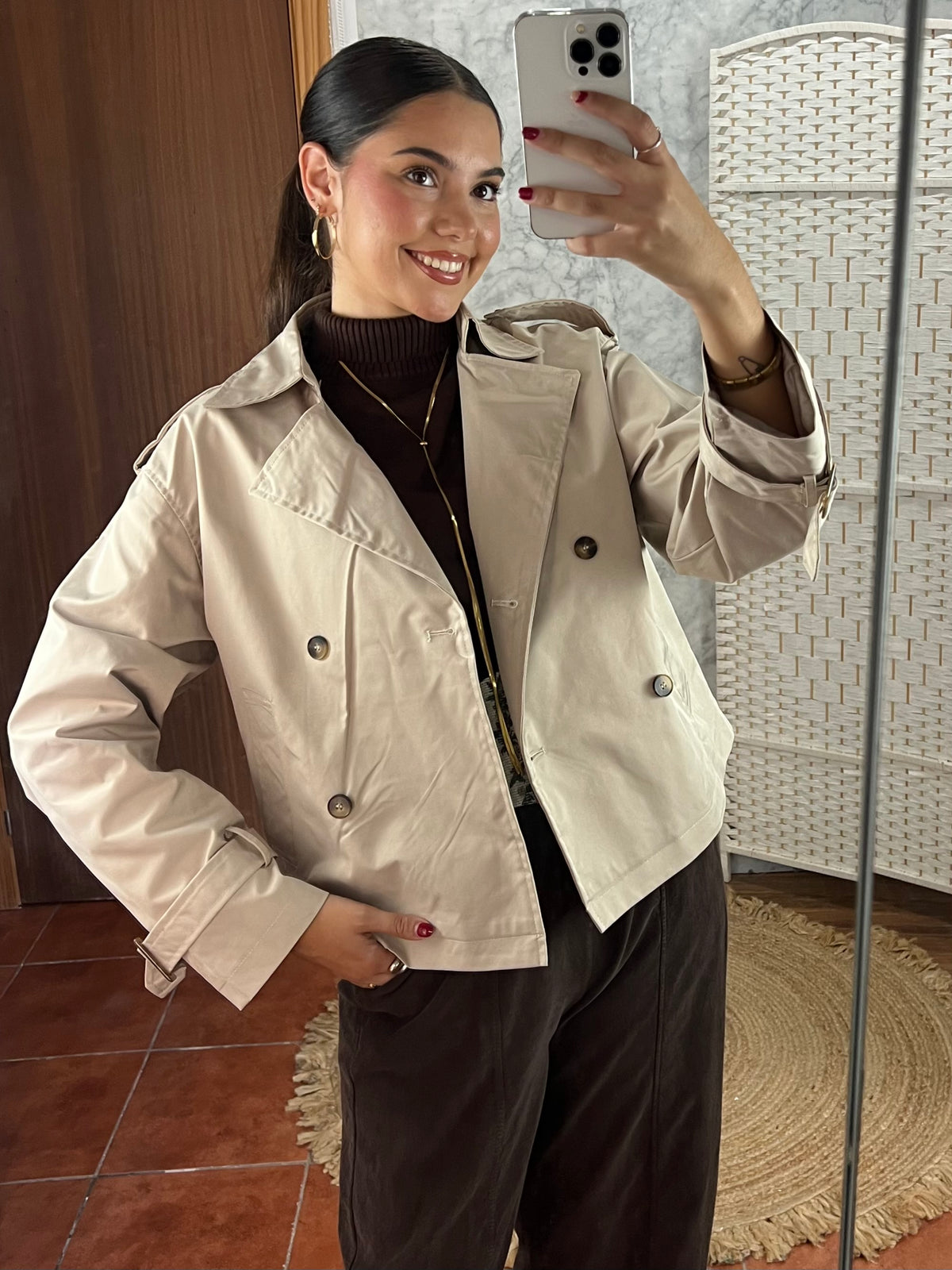 Gabardina chaqueta corta