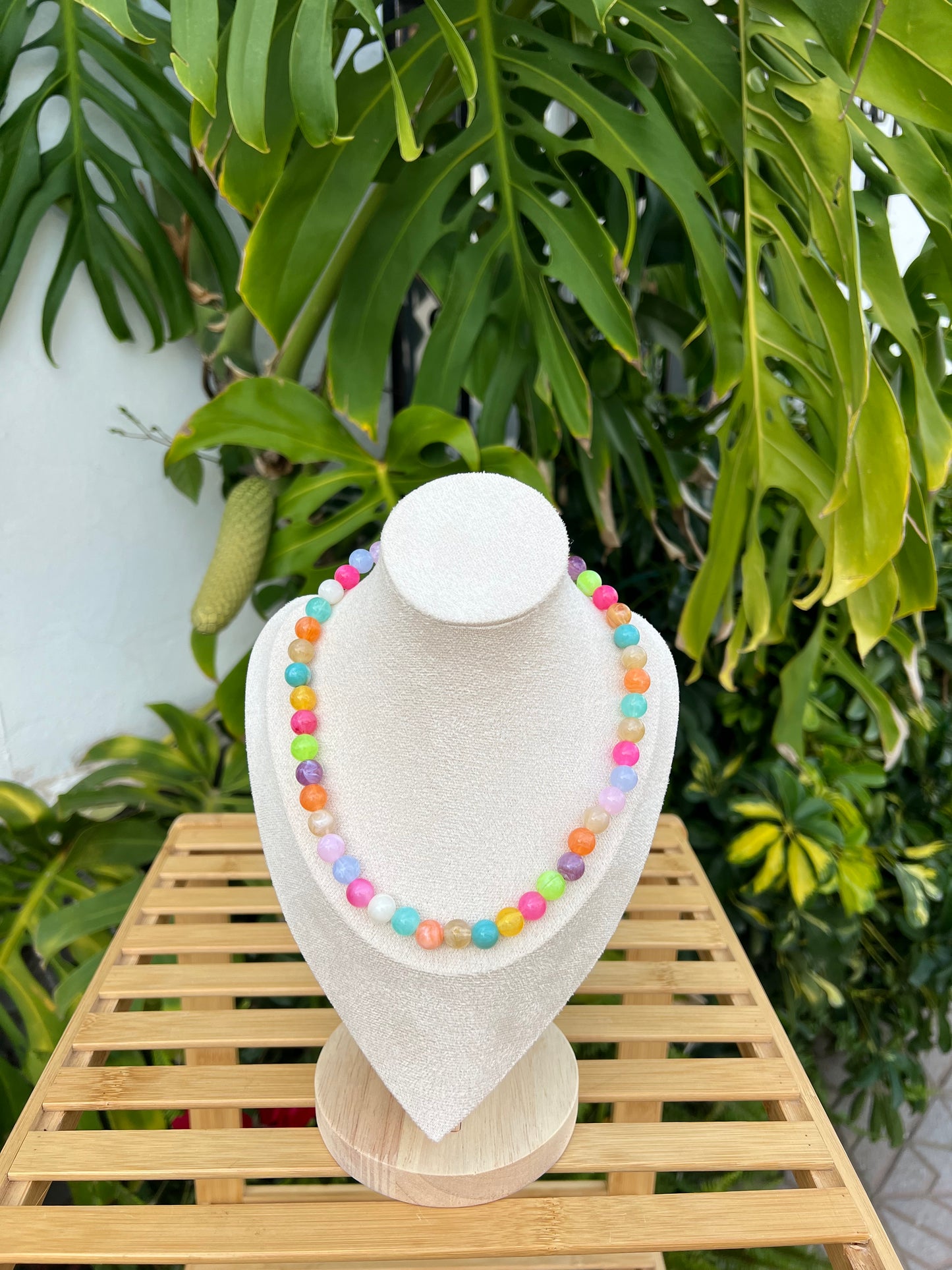 Collar bolas abalorios multicolor
