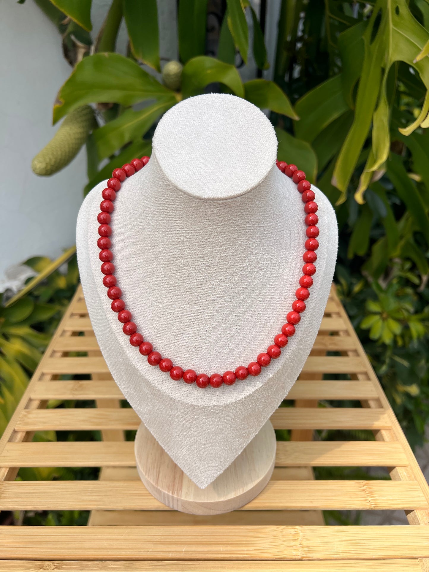 Collar bolas rojo