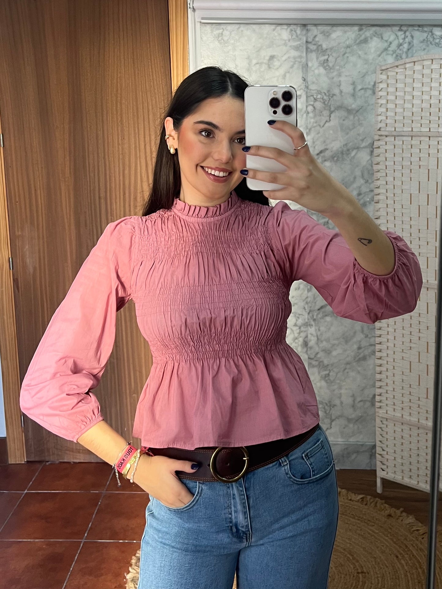 Blusa panel de abeja
