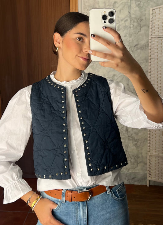 Chaleco acolchado tachas estella