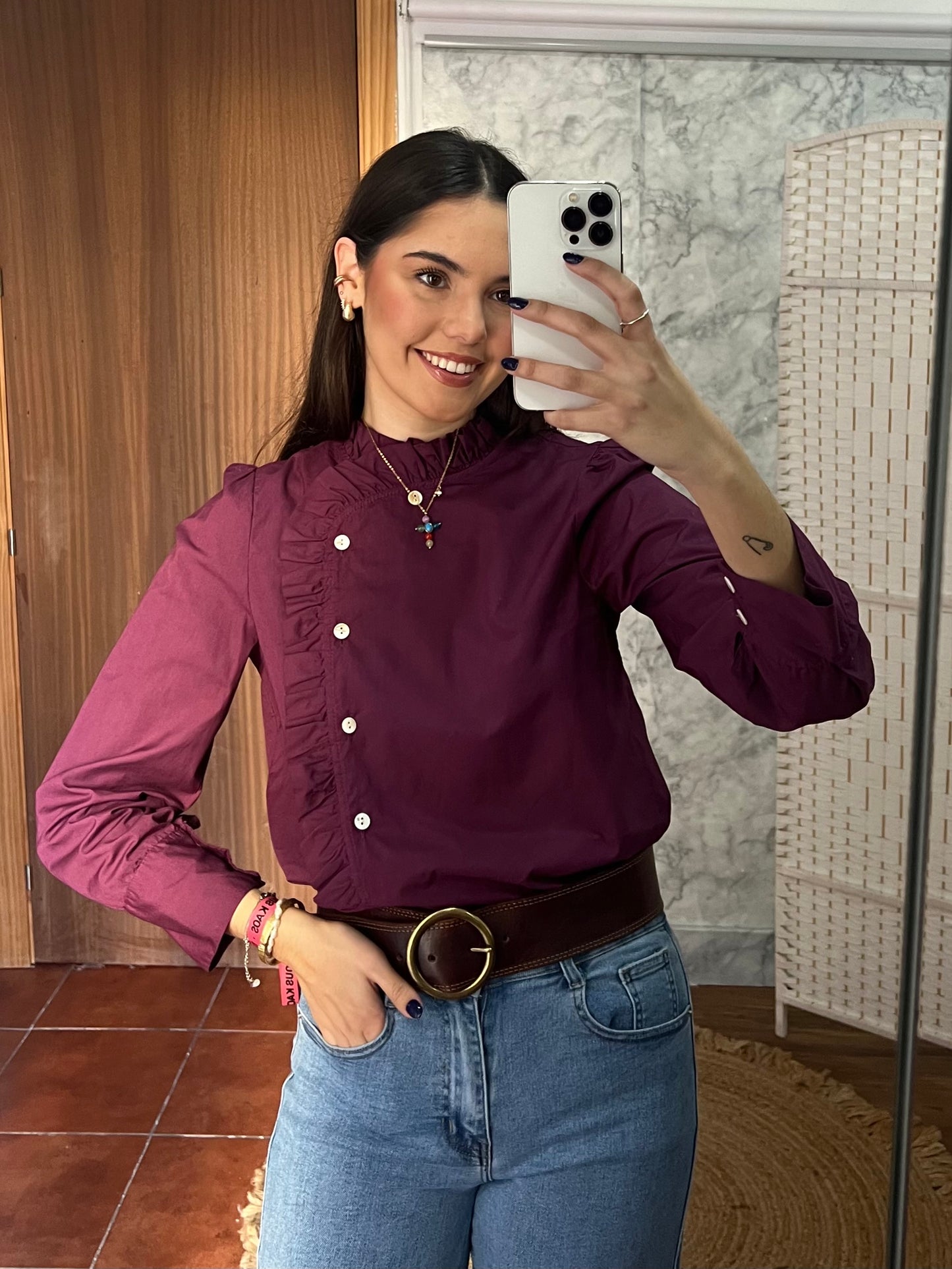 Blusa popelín botones