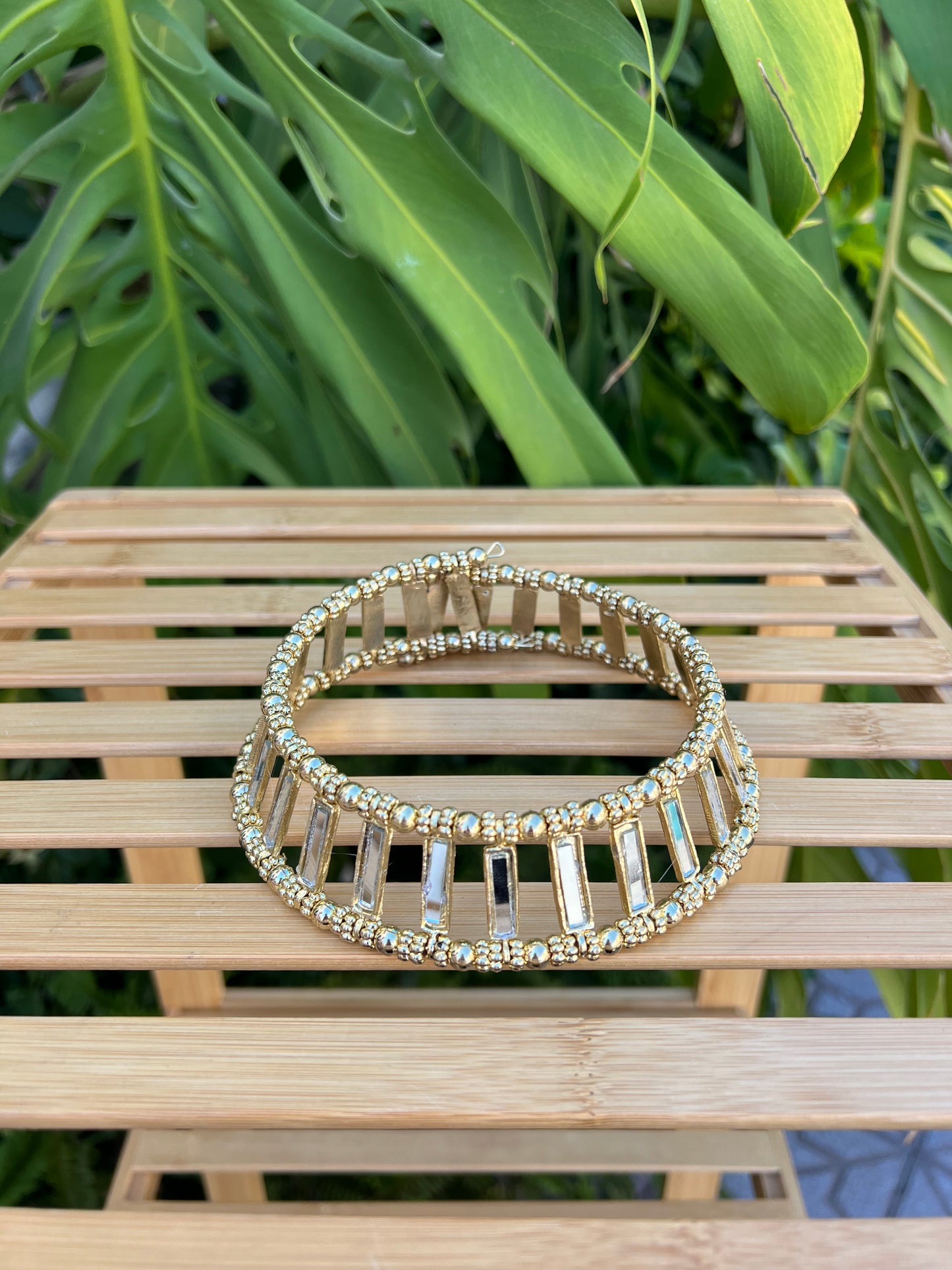 Chocker espejos oro