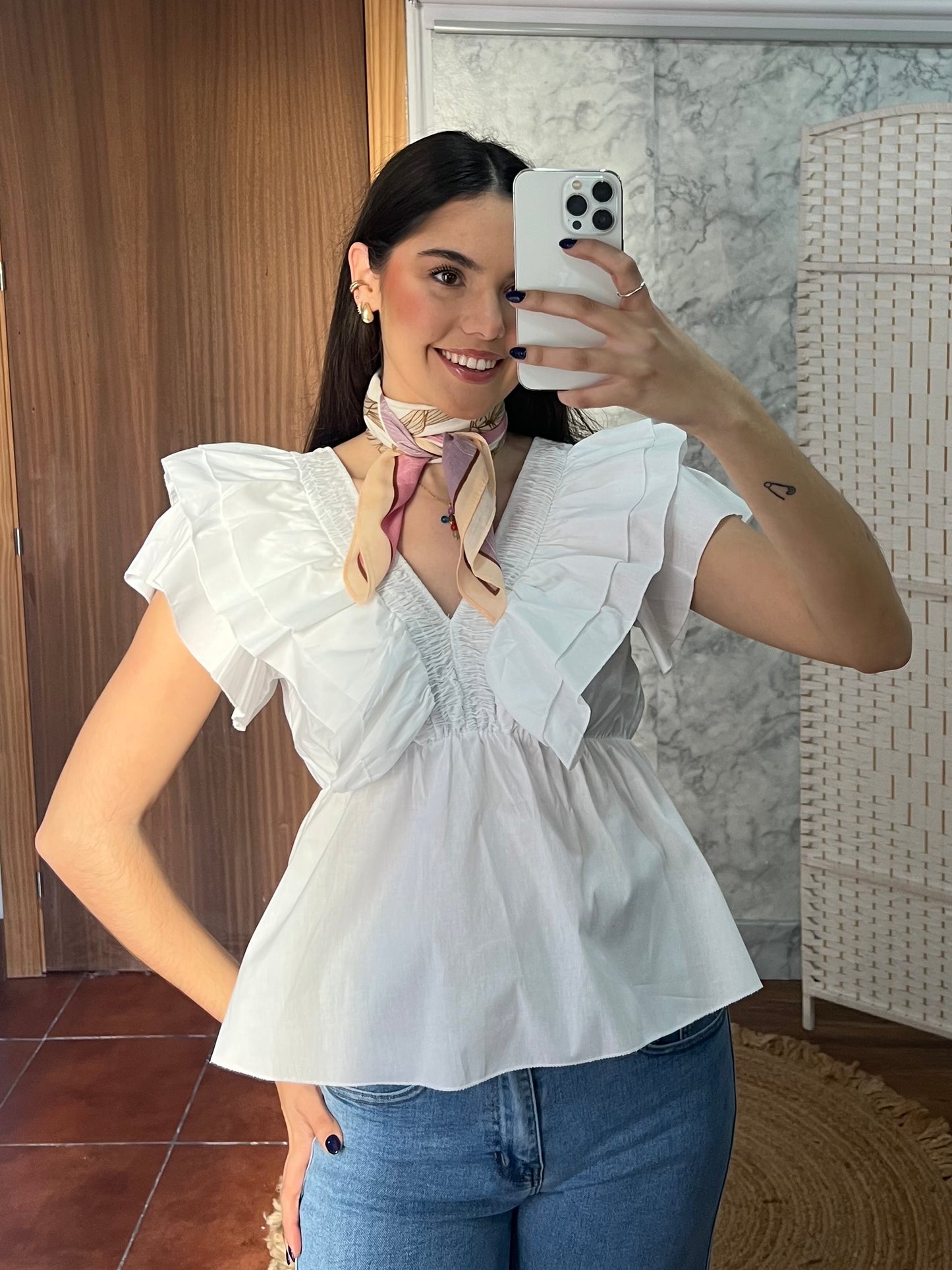 Top volantes popelín