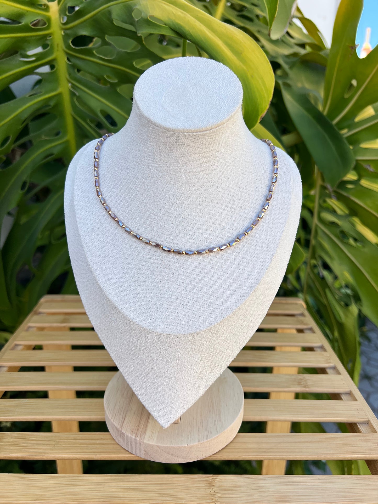 Collar abalorios brillo