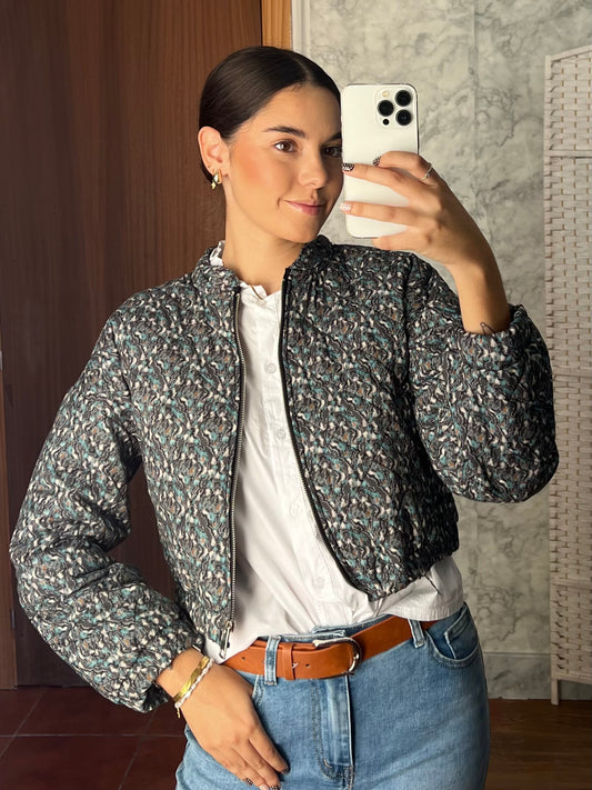 Chaqueta bomber acolchada con cremallera