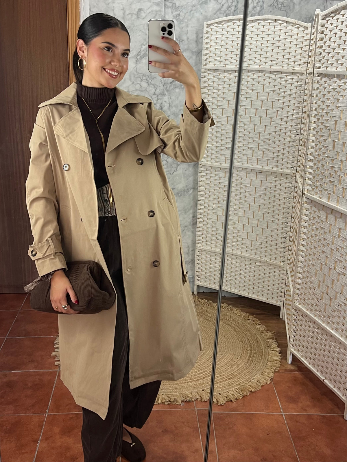 Gabardina clásica larga
