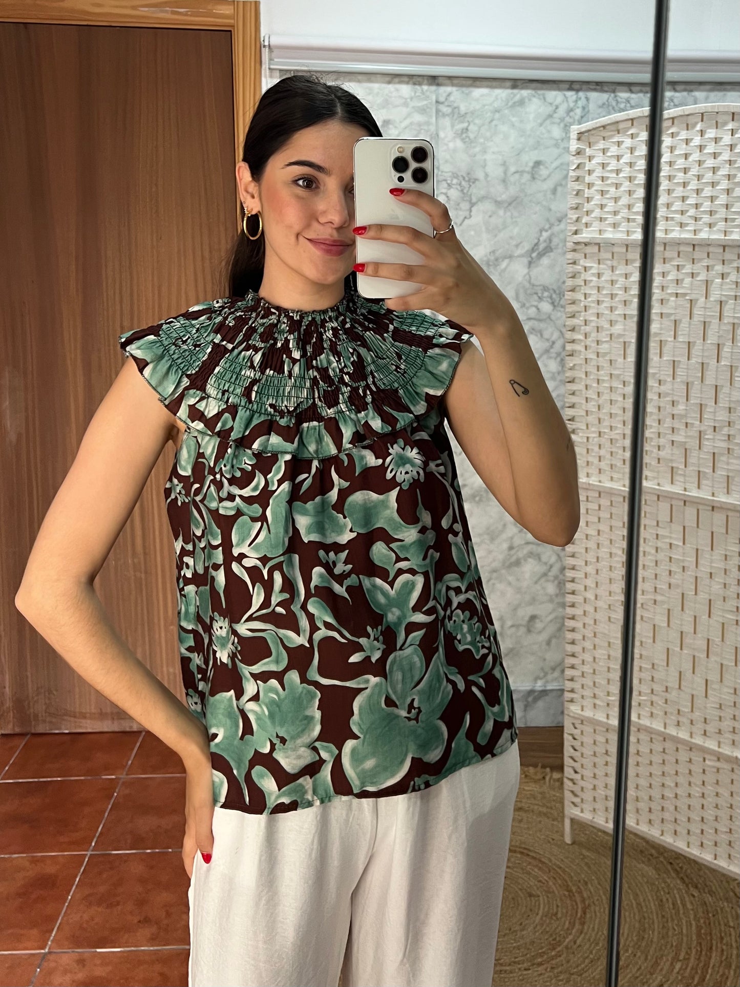 Blusa volante floral