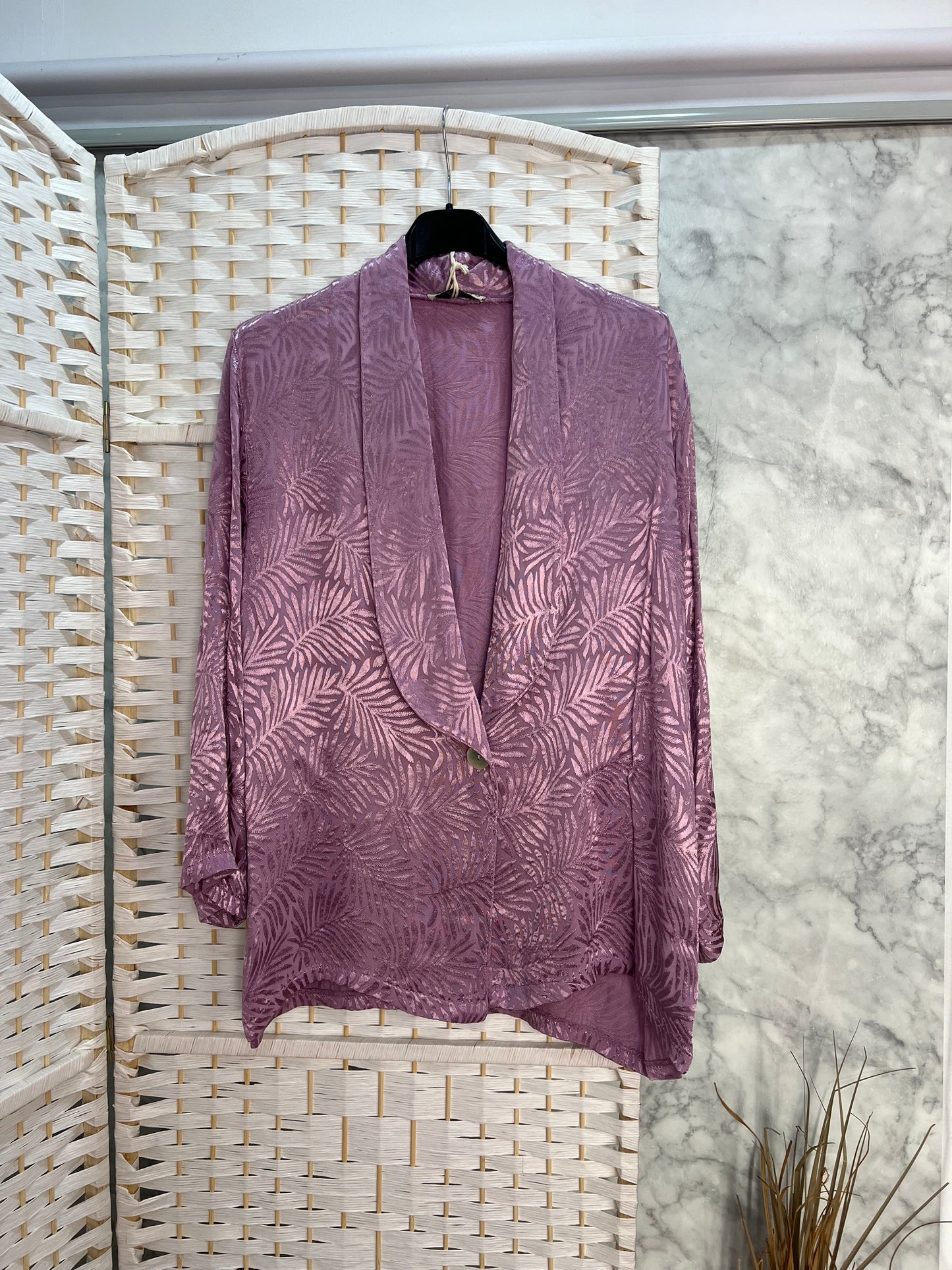 Chaqueta traje fluida malva