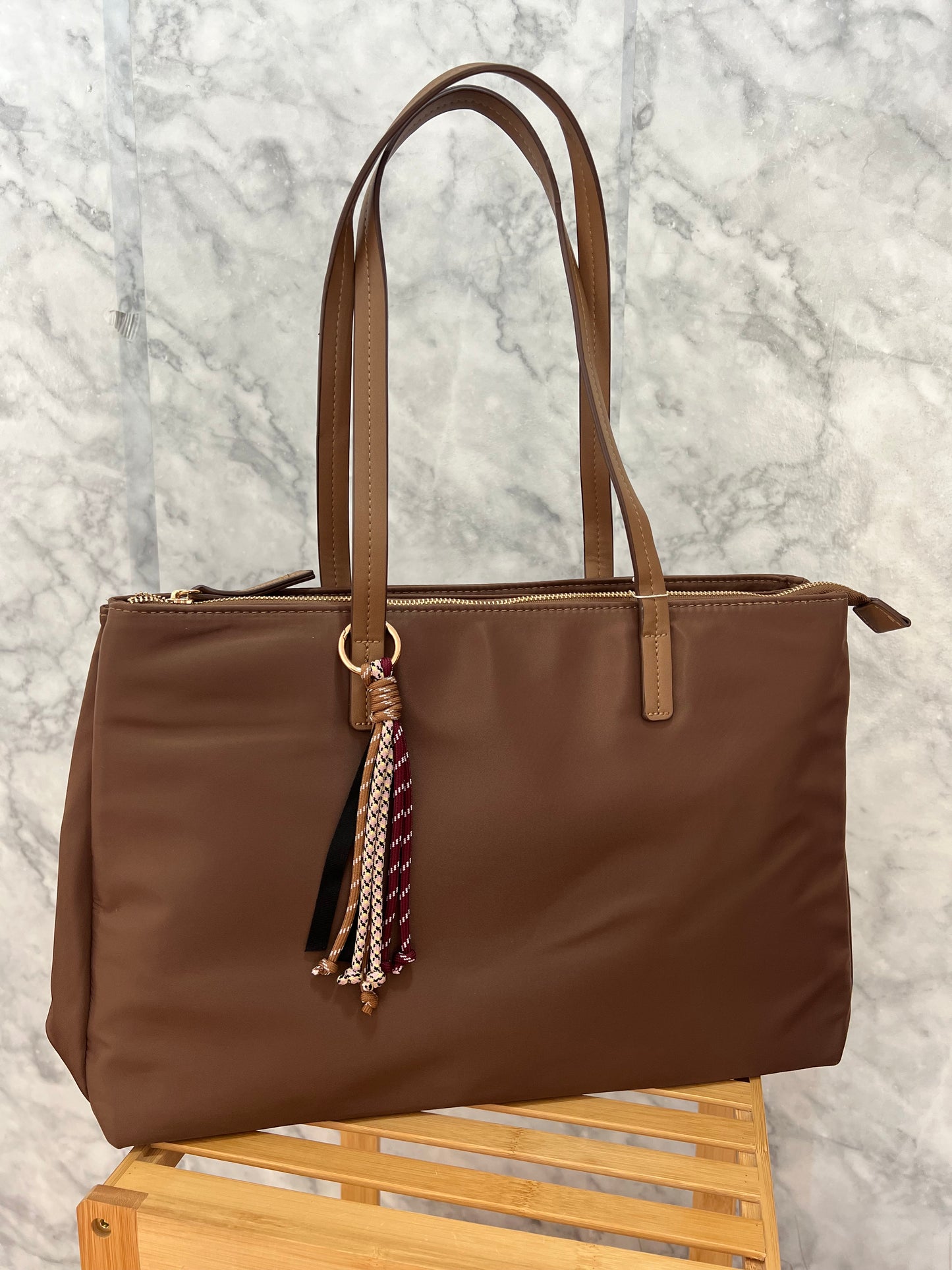 Bolso maxi nailon marrón