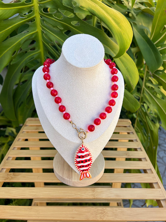 Collar bolas maxi pez