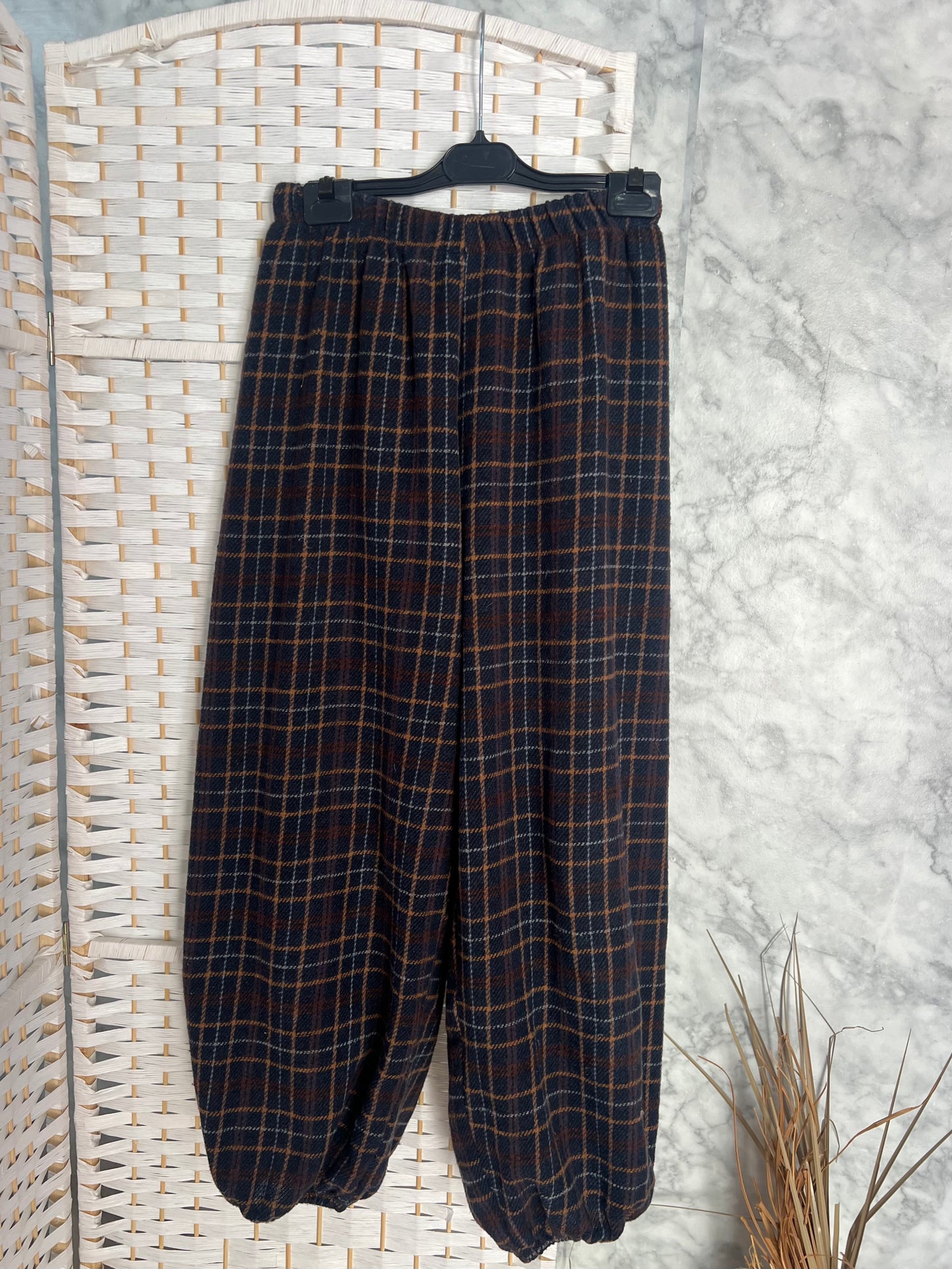 Pantalón bombacho cuadros franela