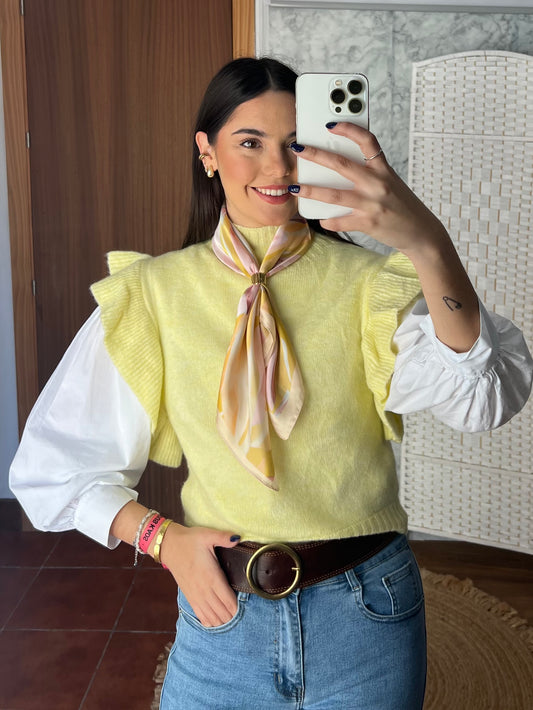 Chaleco volantes amarillo