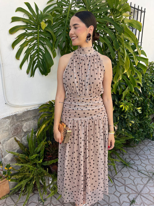Vestido halter lunares