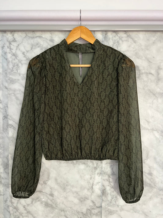 Blusa escote cut out estampada