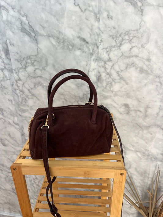 Bolso mini asas antelina chocolate