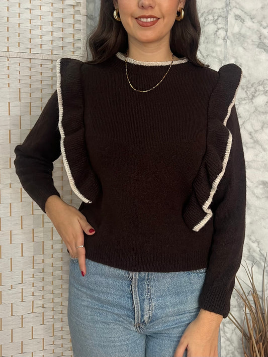 Jersey volante marrón chocolate