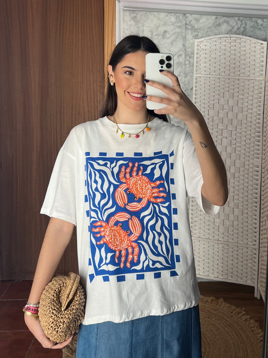 Camiseta oversize estampada