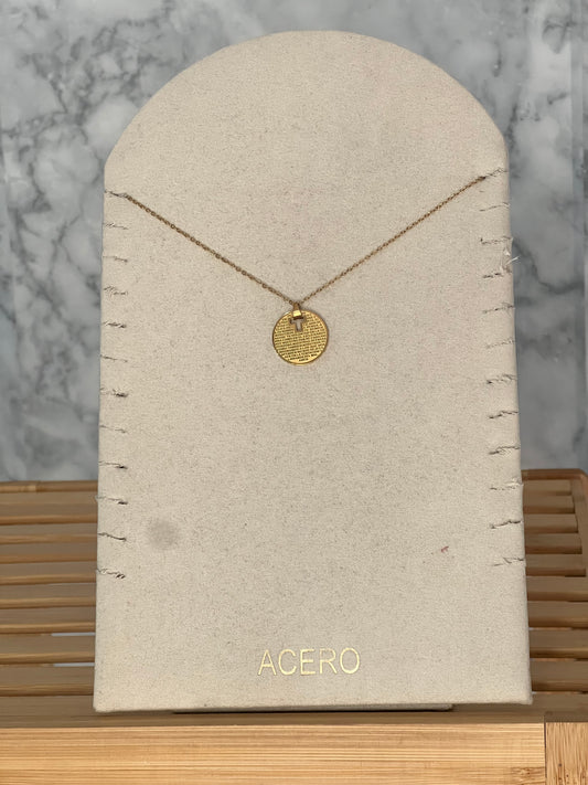 Colgante placa acero inoxidable