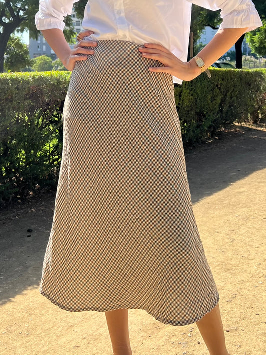 Falda fluida cuadros vichy