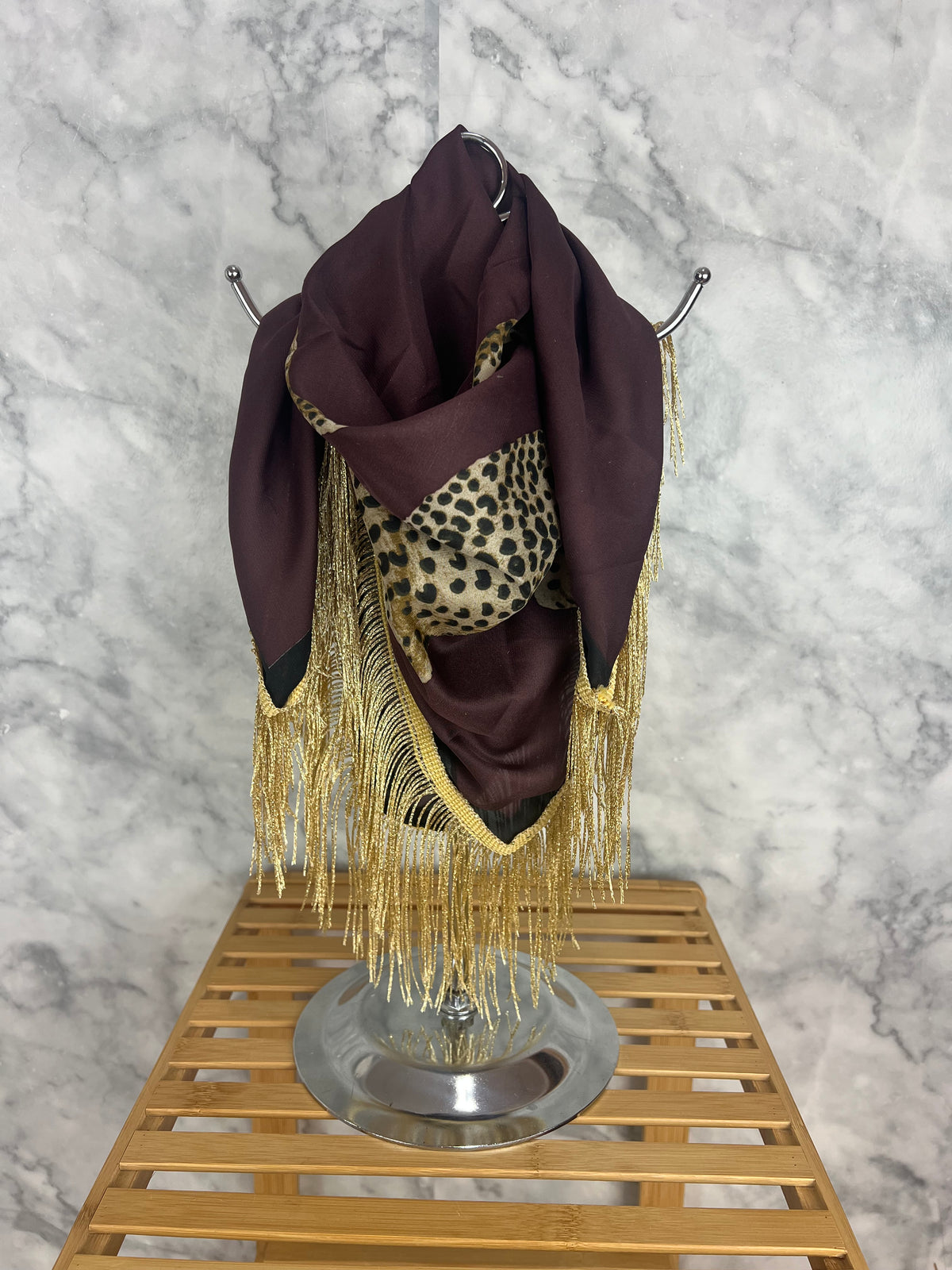 Bandana estampada flecos cortos