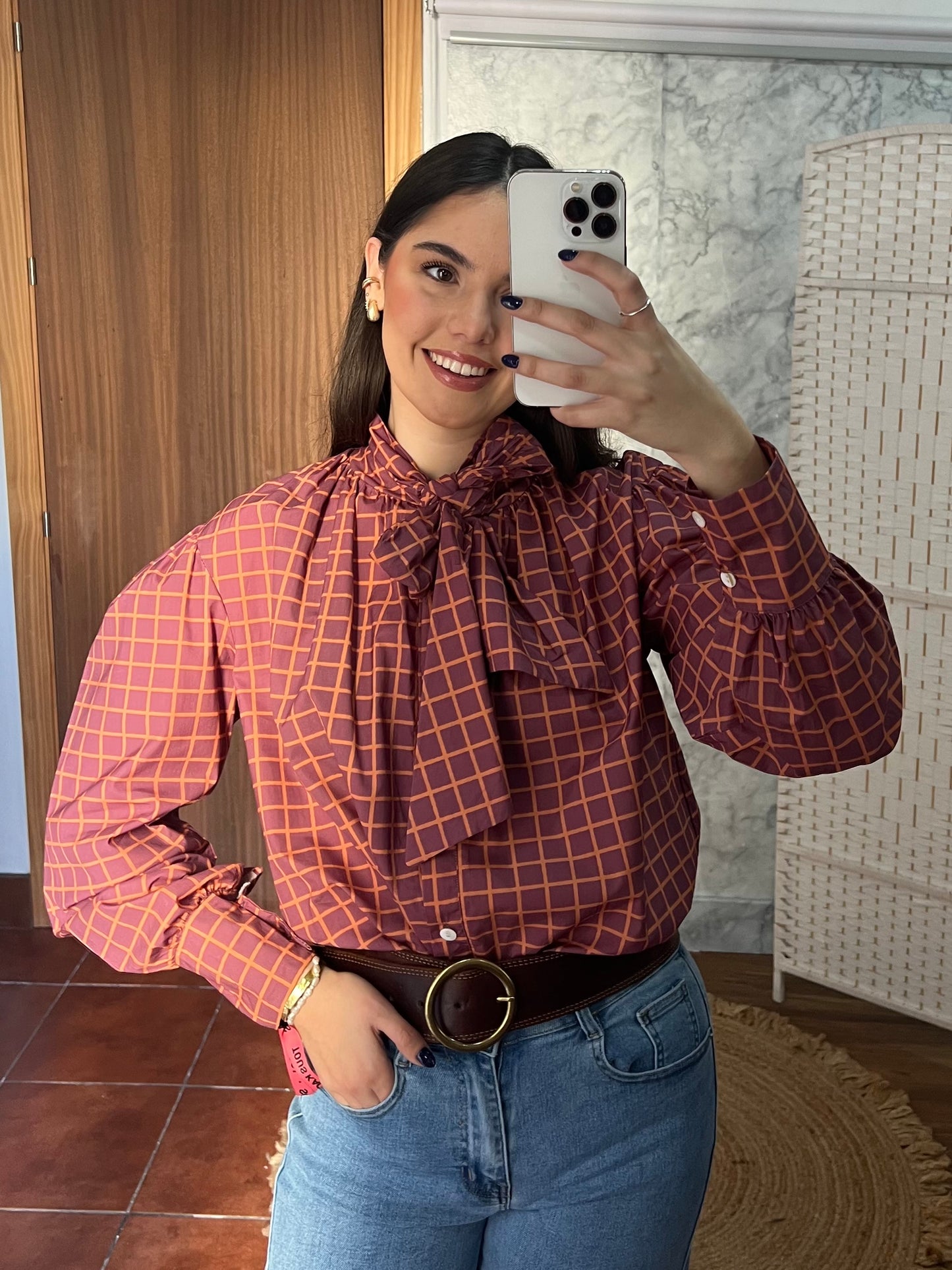 Blusa lazada cuadros