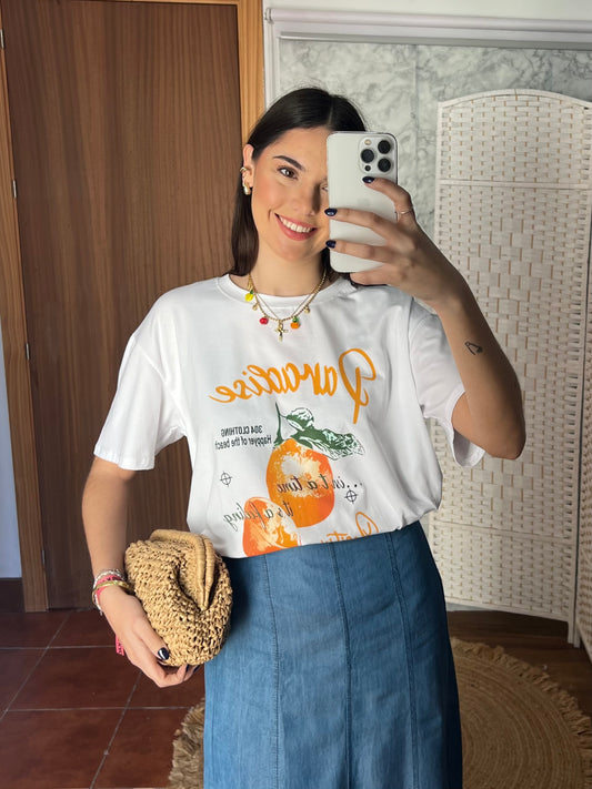 Camiseta oversize estampada
