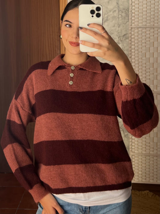 Jersey tipo polo rayas