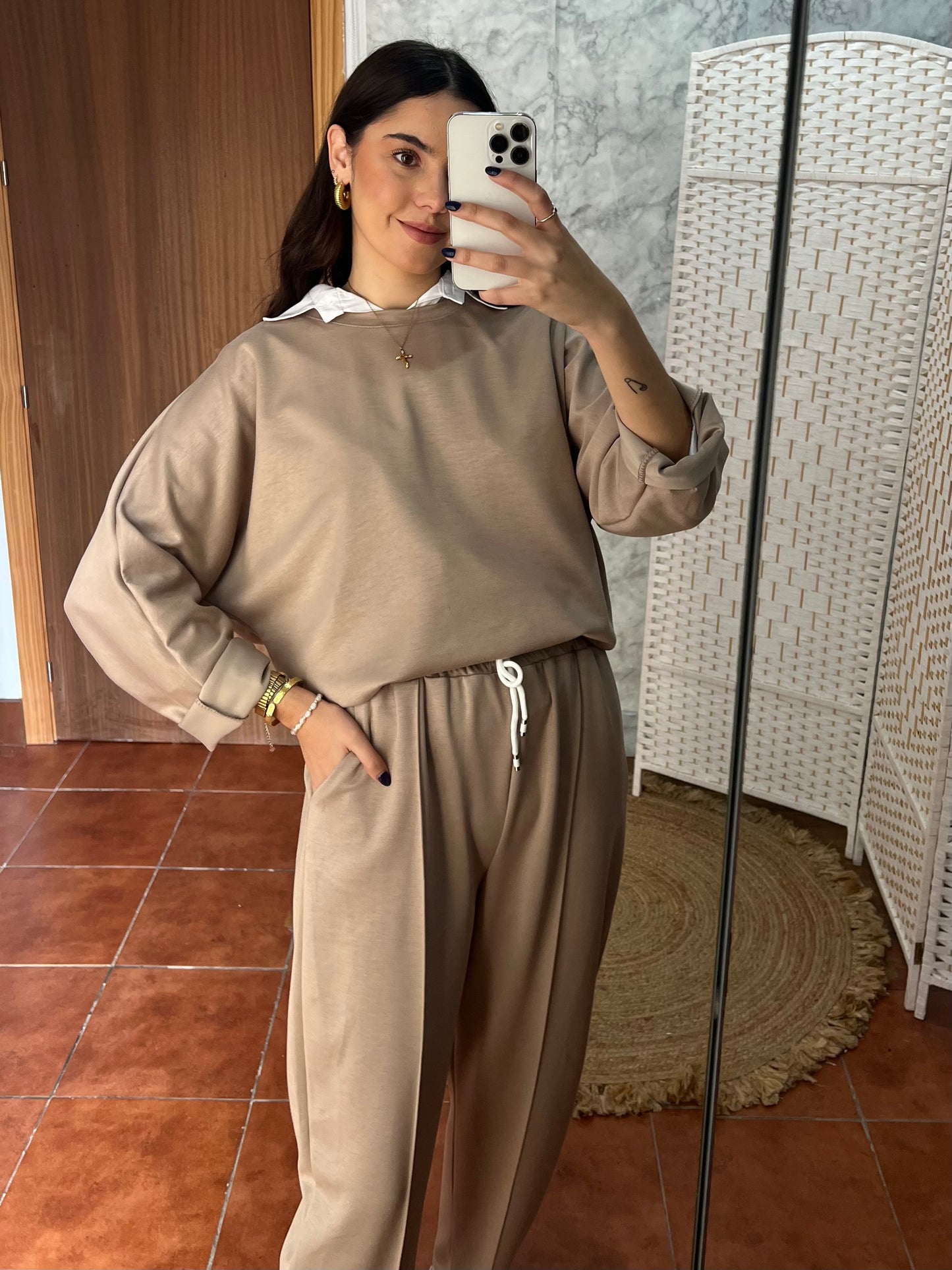Chándal 2 piezas taupe