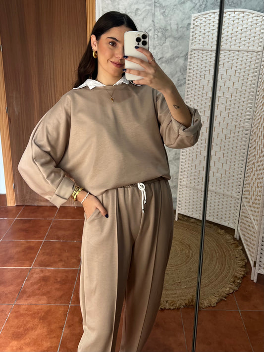 Chándal 2 piezas taupe