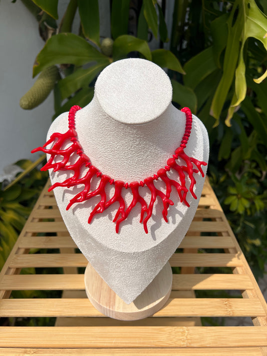 Collar corales rojo
