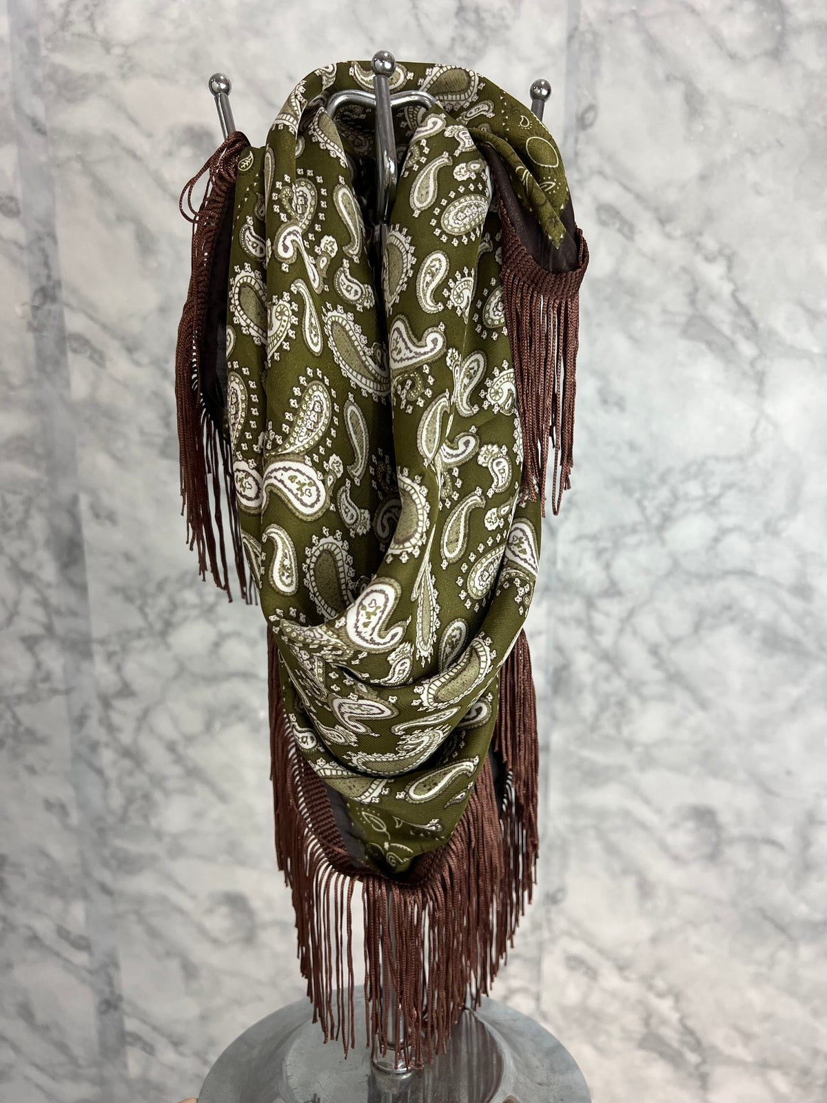 Bandana estampada flecos cortos