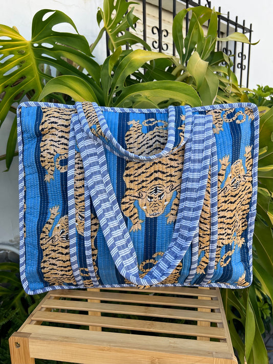 Bolso shopper acolchado estampado