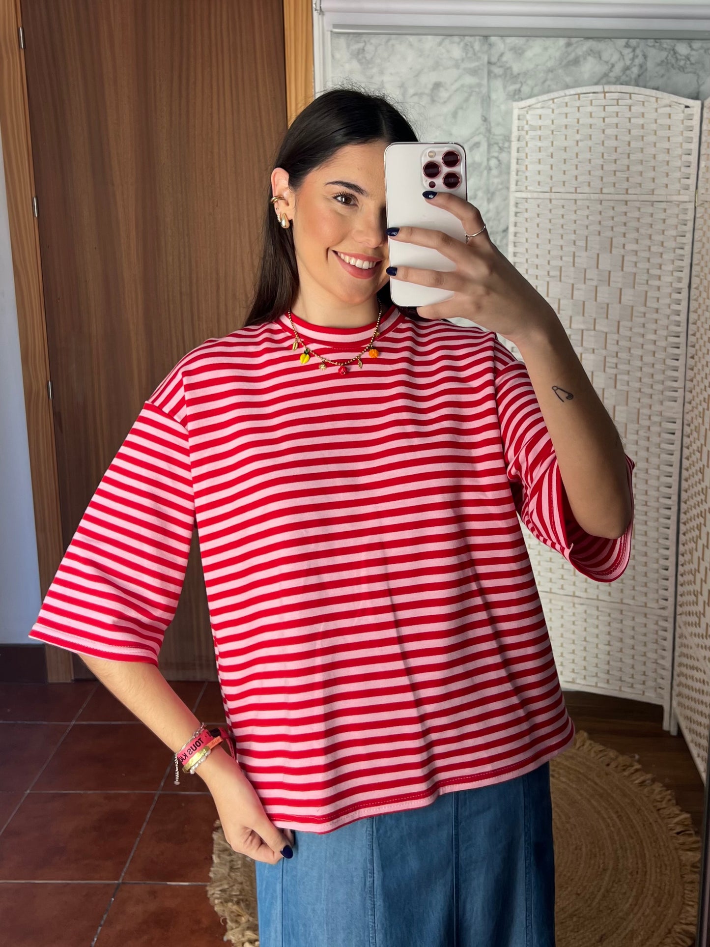 Camiseta oversize rayas