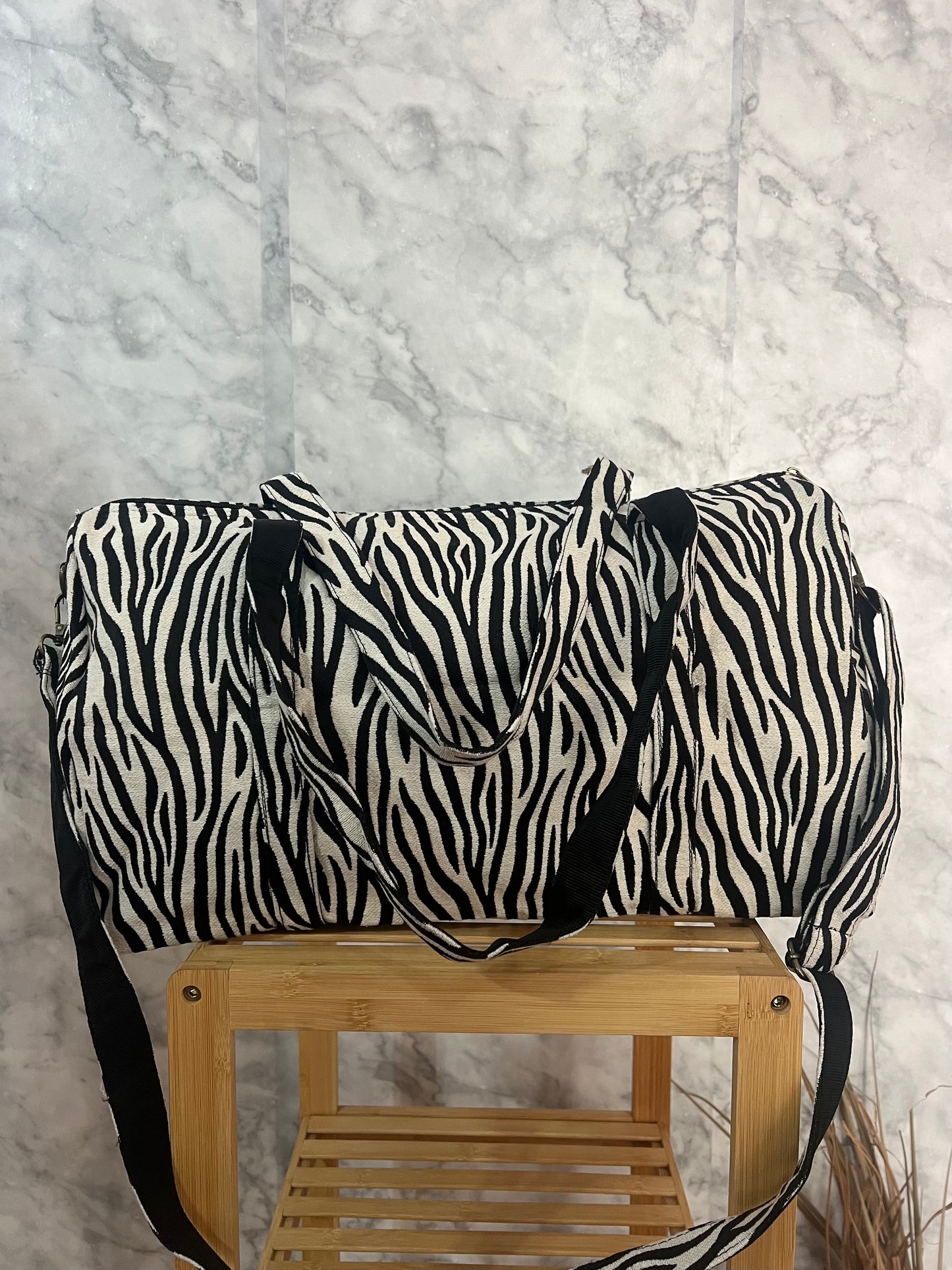 Bolso de viaje cebra