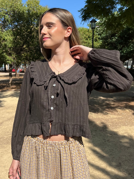 Blusa anudada babero