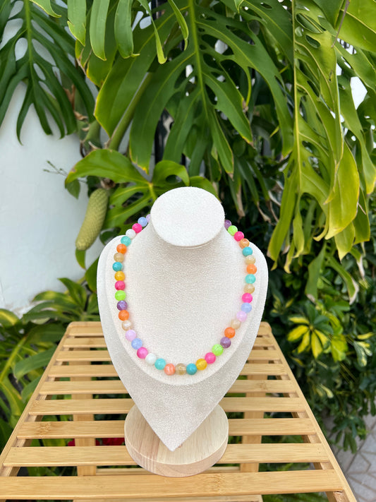 Collar bolas abalorios multicolor