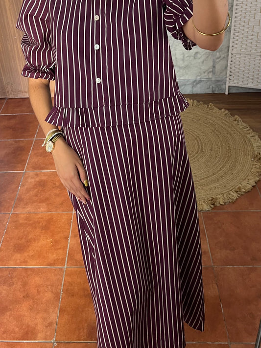 Falda larga popelín