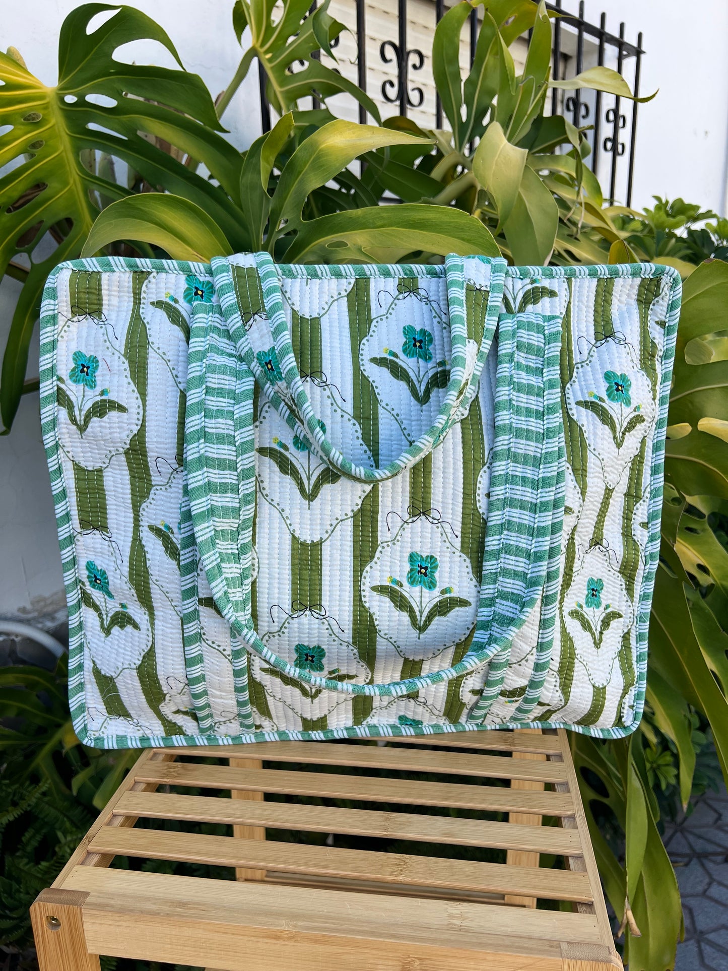 Bolso shopper acolchado estampado