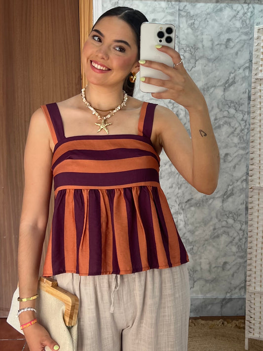 Top estampado rayas