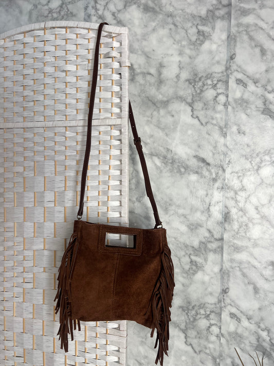 Bolso de piel flecado camel